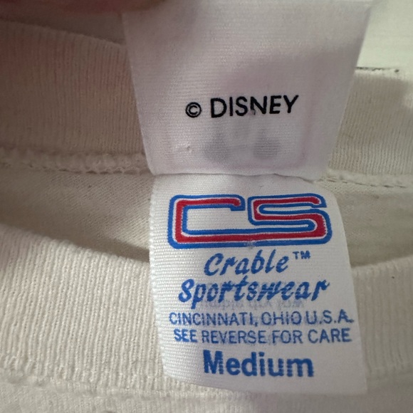 Mickey Mouse vintage embroidered crewneck sweatshirt white M Crable Sportswear - Picture 3 of 6